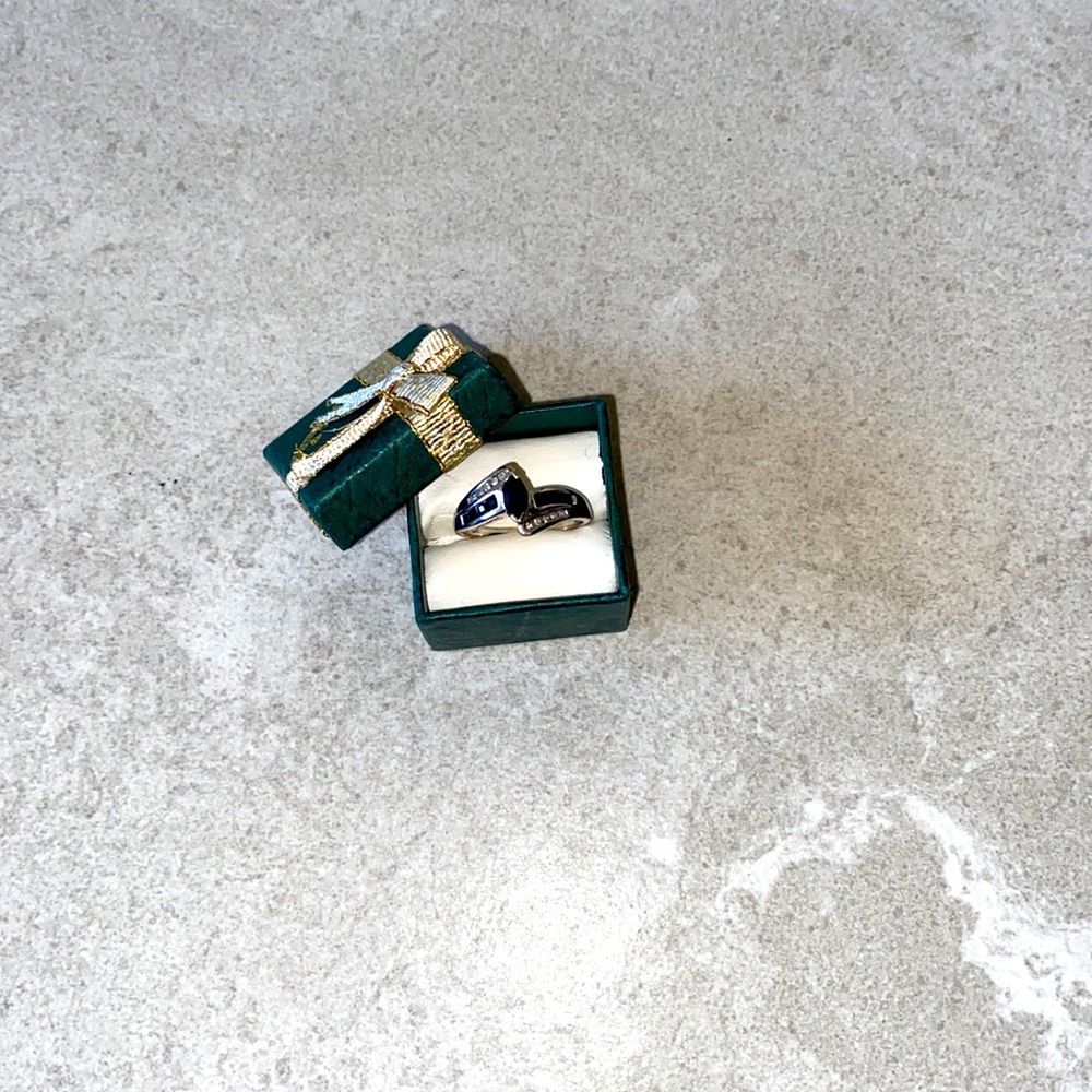 Sterling silver with sapphire stone